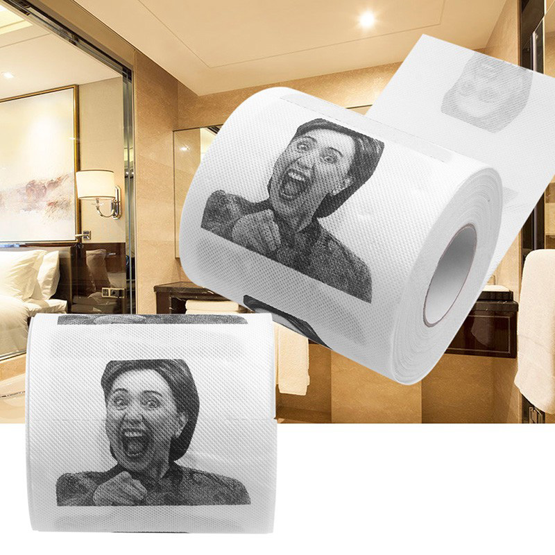 Tissue Boxes & Napkins New Funny Toilet Paper Hillary Clinton Humour Roll Novelty Kiss Gift Prank Joke