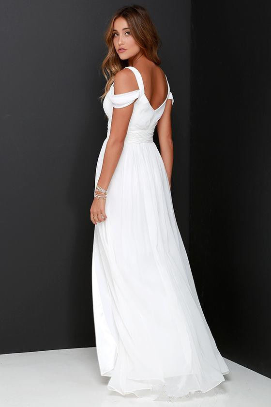 Simple Boho Beach Chiffon Wedding Dresses New Side Split A Line Bridal Gowns Sexy Spaghetti V Neck Beach Wedding Dress