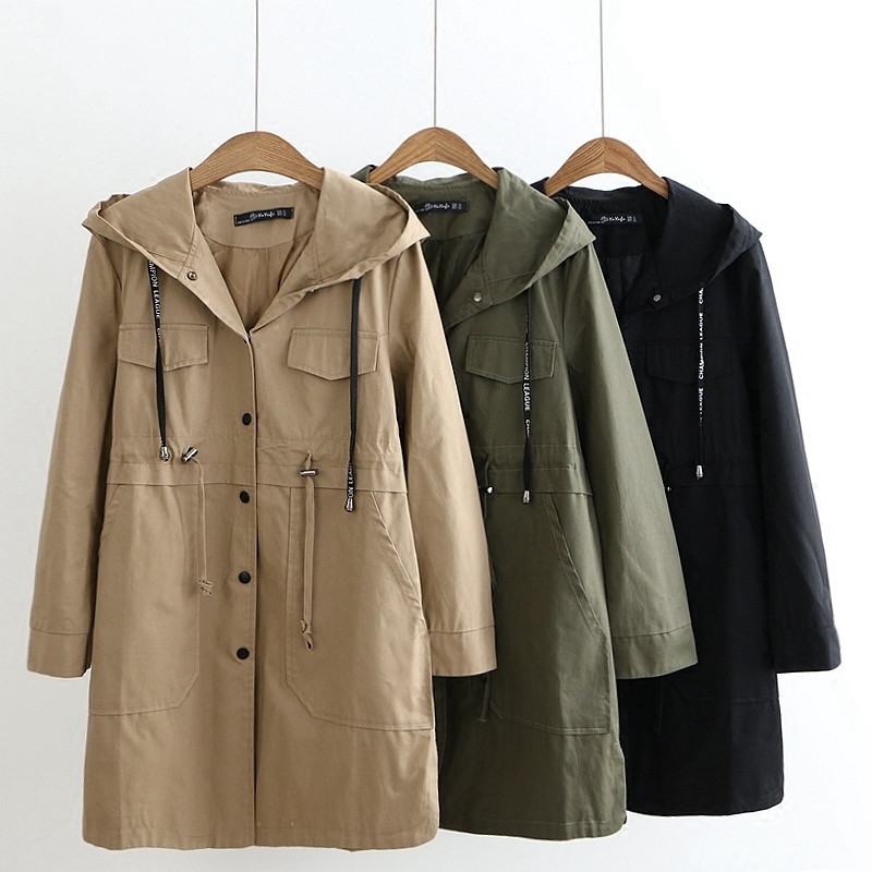 Fashion Spring Autumn New Trench coat for women Hooded Coat Plus size Long Womens Windbreakers Lacing Overcoat Ladies coats 4XL, Black
Fashion Spring Autumn New Trench coat for women Hooded Coat Plus size Long Womens Windbreakers Lacing Overcoat Ladies coats 4XL, Black