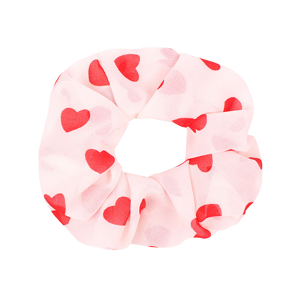 Lady girl Hair Scrunchy Ring Elastic Hair Bands Love heart Leopard plaid Large intestine Sports Dance Scrunchie Hairband 20pcs G1008