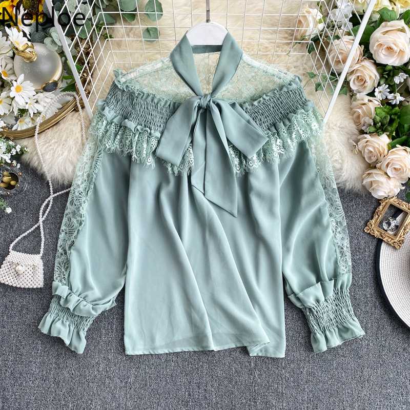 Neploe Women Chiffon Blouse Lace Patchwork Korean Elegant Shirt 2020 Spring Puff Long Sleeve Bow Tie Collar Top Blusas 57387, Black
Neploe Women Chiffon Blouse Lace Patchwork Korean Elegant Shirt 2020 Spring Puff Long Sleeve Bow Tie Collar Top Blusas 57387, Black
