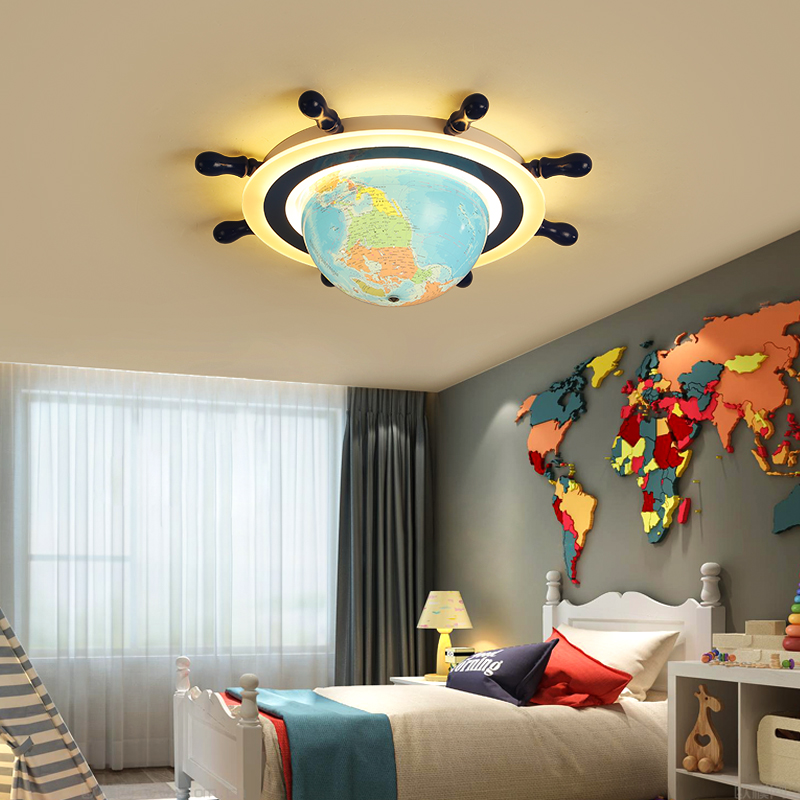 Creative Kids' Bedroom Lighting - Modern LED Ceiling Lamps with Simple Cartoon Designs for Kindergarten Rooms