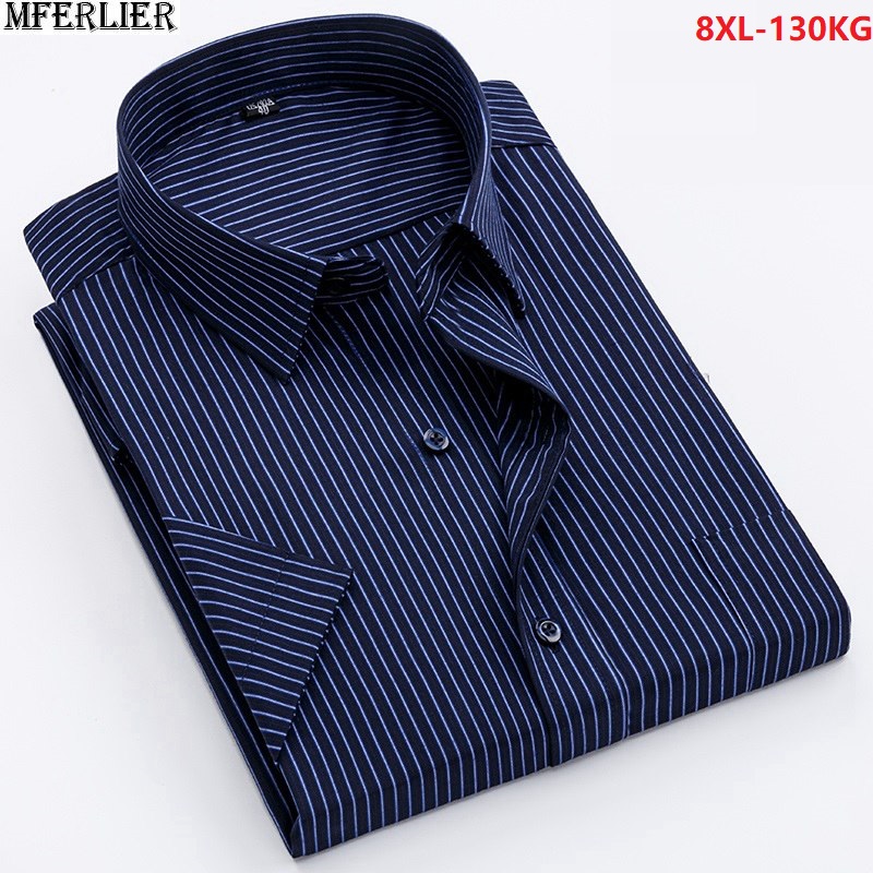 summer men plus size 6XL 7XL 8XL striped shirt work Business short sleeve shirt simple blue father loose shirts cotton 54 50 52
summer men plus size 6XL 7XL 8XL striped shirt work Business short sleeve shirt simple blue father loose shirts cotton 54 50 52