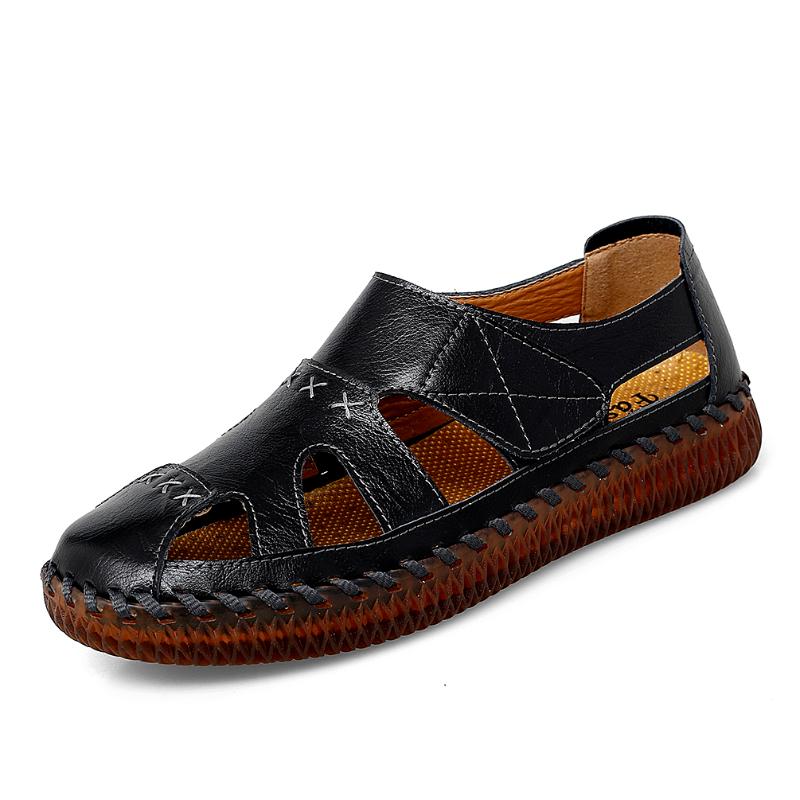 New Men Sandals Rome Breathable Beach Sandals Men Casual Shoes High Quality Genuine Leather Summer Men's Shoes Size 38-48, Black
New Men Sandals Rome Breathable Beach Sandals Men Casual Shoes High Quality Genuine Leather Summer Men's Shoes Size 38-48, Black