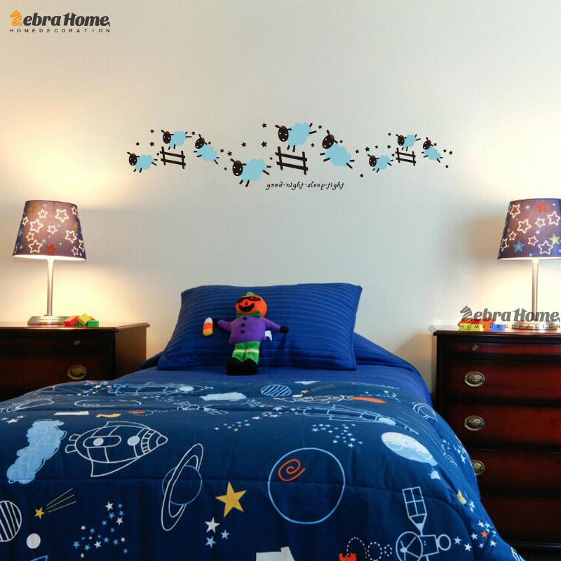Jumping Sheep Wall Sticker Good Night Sleep Tight Decal Counting Sheep Kids Baby Room Bedroom Nursery 40x120cm Home Decoration