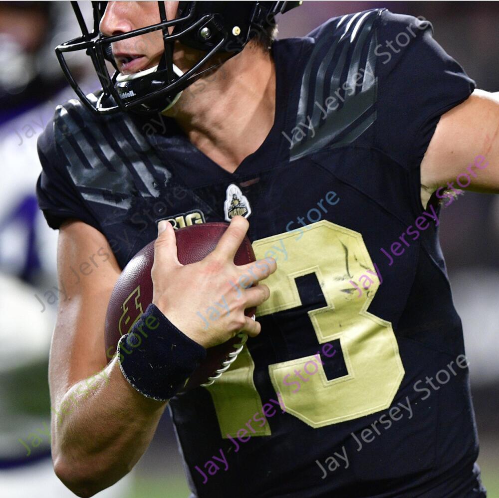 Custom Purdue Football Jersey Drew Brees Jack Plummer Doerue David Bell George Karlaftis Derrick Barnes Brycen Hopkins Top