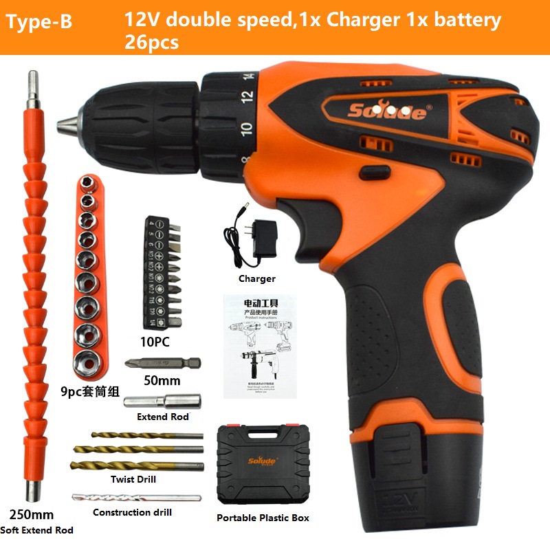 Electric Drill 12V 21V Cordless Drill Torque Electric Screwdriver Mini Wireless Power Driver DC Lithium-Ion Battery Home DIY
Electric Drill 12V 21V Cordless Drill Torque Electric Screwdriver Mini Wireless Power Driver DC Lithium-Ion Battery Home DIY