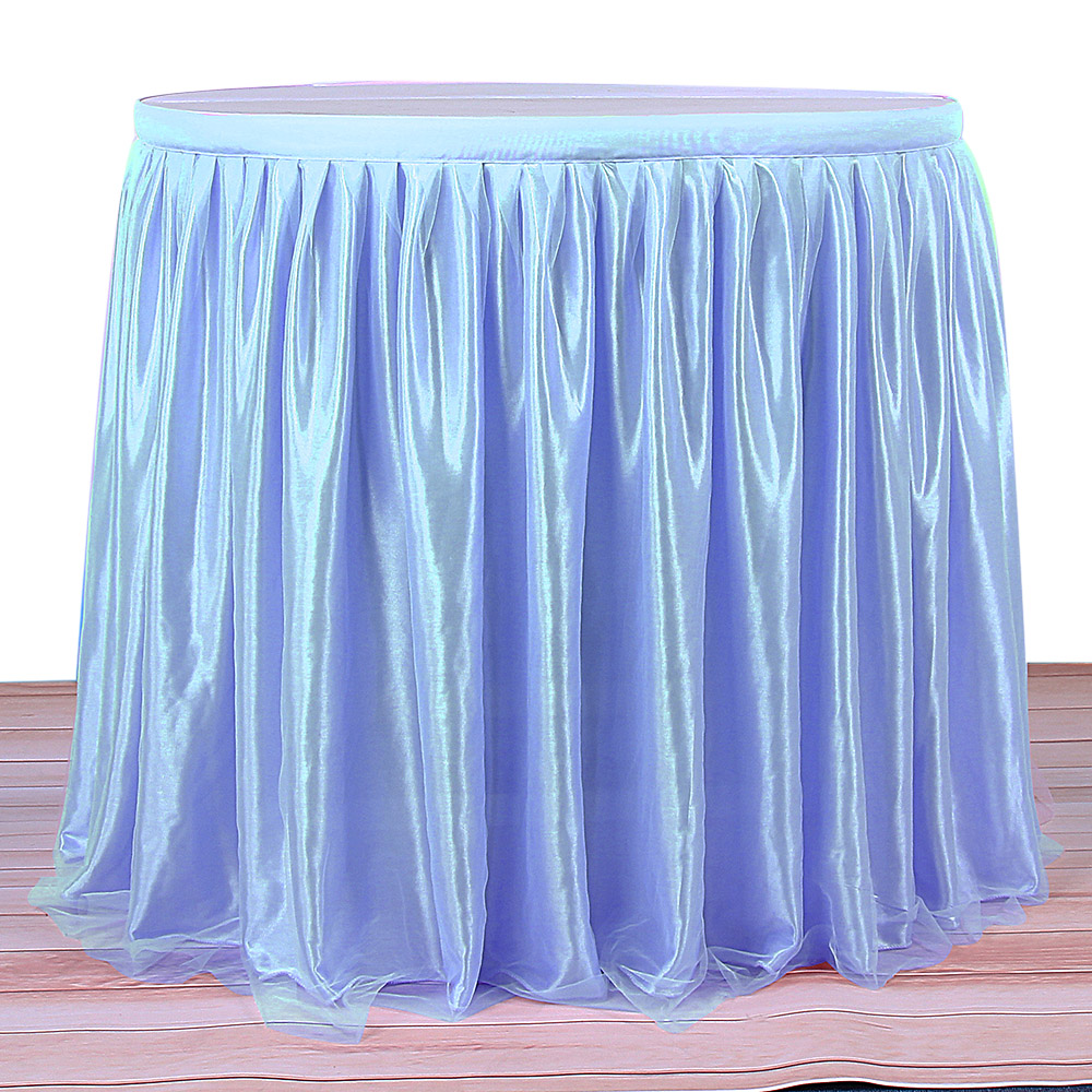 Table Skirt Tulle Tutu Tableware Cloth For Party Wedding Banquet Home Decoration Skirting 4 Colors