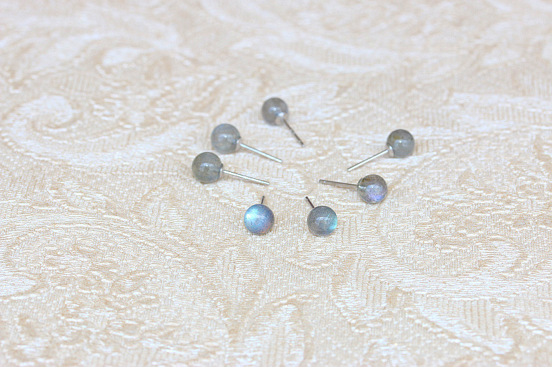 Brand 925 sterling silver semi-precious stones gemstones earrings classic American hand-made designer jewelry moonstone stud earring