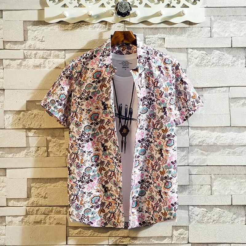 2020 New Summer Men's Flower Shirt Fashion Loose Short Sleeve Print Tops Male Hawaii Clothes Trend Man Casual Floral Shirts, Green
2020 New Summer Men's Flower Shirt Fashion Loose Short Sleeve Print Tops Male Hawaii Clothes Trend Man Casual Floral Shirts, Green