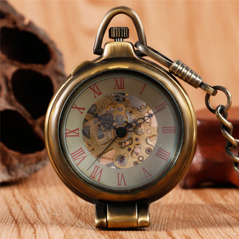 Antique Copper Watches Men Women Hand Winding Mechanical Pocket Watch Transparent Cover Skeleton Clock Timepiece with FOB Pendant Chain Gift, Bronze
Antique Copper Watches Men Women Hand Winding Mechanical Pocket Watch Transparent Cover Skeleton Clock Timepiece with FOB Pendant Chain Gift, Bronze