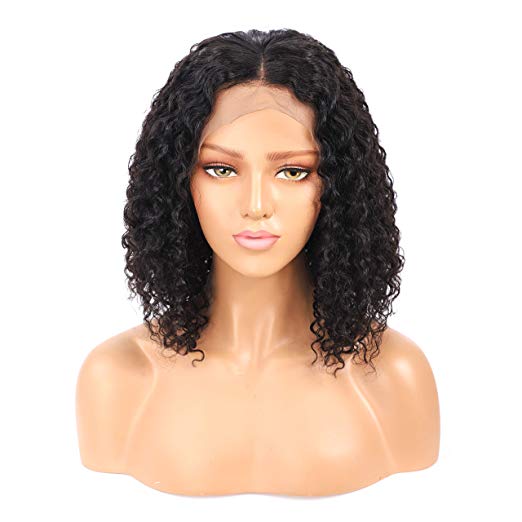 Short Curly bob Brazilian Lace Front Human Hair Wigs Glueless 360 FULL Lace human Wig for Black Women (10 inch, 150%density