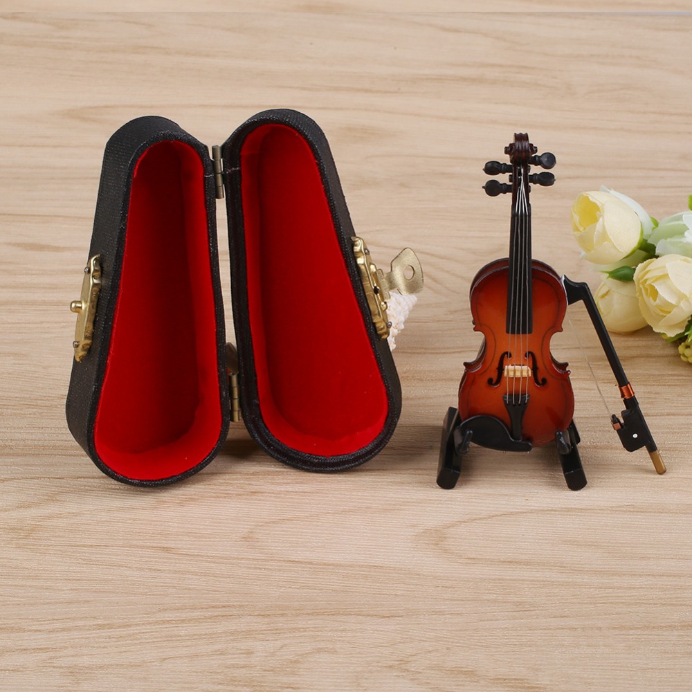 High quality New Mini Violin Upgraded Version With Support Miniature Wooden Musical Instruments Collection Decorative Ornaments Mo9186114