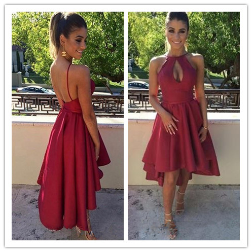 2019 Modest Red Homecoming Dresses Sexy Sleeveless Keyhole Short Backless High Low Prom Dresses Cocktail Gowns
2019 Modest Red Homecoming Dresses Sexy Sleeveless Keyhole Short Backless High Low Prom Dresses Cocktail Gowns