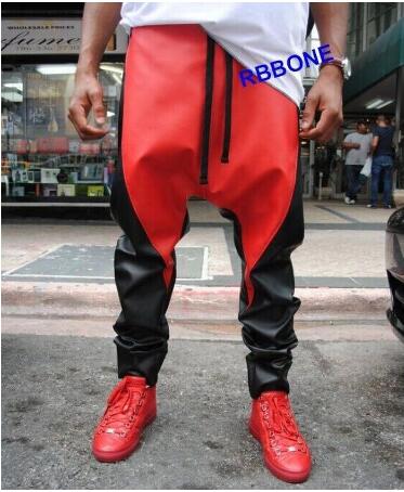 New 2019 Mens Hip Hop Fashion Personality Black And Red Color Matching Casual Pu Harem Pants Leather Pants Trousers male Plus Size costumes
New 2019 Mens Hip Hop Fashion Personality Black And Red Color Matching Casual Pu Harem Pants Leather Pants Trousers male Plus Size costumes