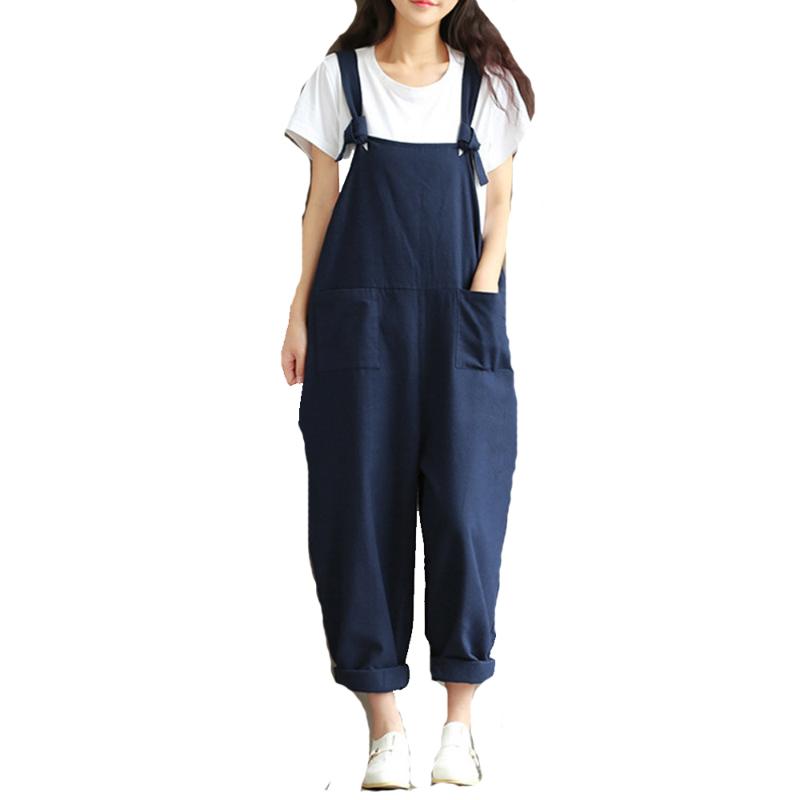 Vintage Style Big Pocket Designed Loose Flat Romper Jumpsuits For Women Strap Plus Size Cotton Jumpsuit Blue Black FS0955
Vintage Style Big Pocket Designed Loose Flat Romper Jumpsuits For Women Strap Plus Size Cotton Jumpsuit Blue Black FS0955