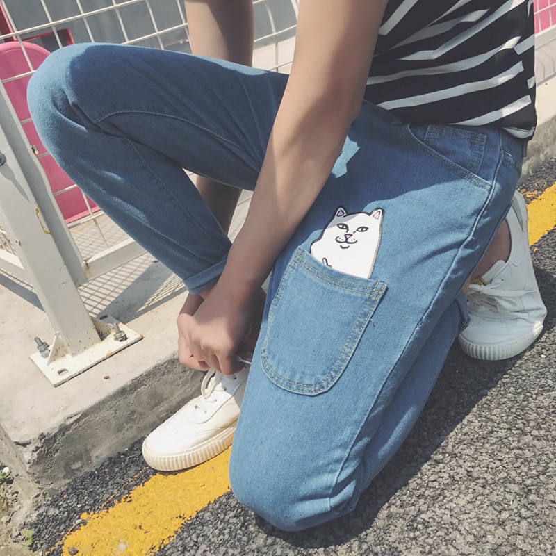 Summer jeans men's 2020 new Korean style slim fashion all-match small feet boys students ankle-length pants men, Dark blue
Summer jeans men's 2020 new Korean style slim fashion all-match small feet boys students ankle-length pants men, Dark blue