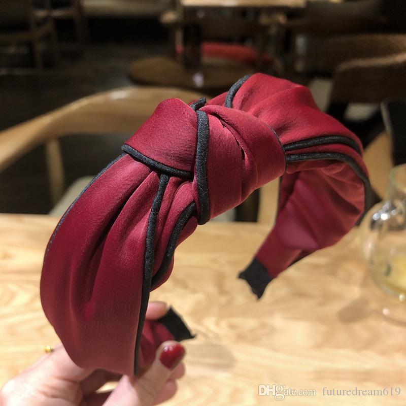 Solid Headband For Lady Women Twisted Knot Hair band Wide Cross Hair Hoop Vintage Hair Accessories Headwear