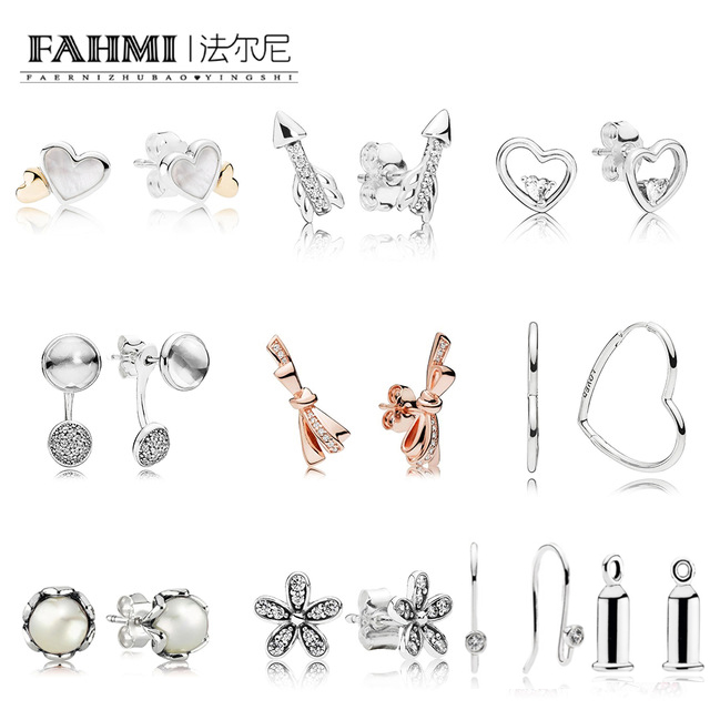 FAHMI 100% 925 Sterling Silver ROSE BOW Pearl Daisy DROPLETS Sparkling Arrow Asymmetric Hearts of Love Earrings Studs
FAHMI 100% 925 Sterling Silver ROSE BOW Pearl Daisy DROPLETS Sparkling Arrow Asymmetric Hearts of Love Earrings Studs