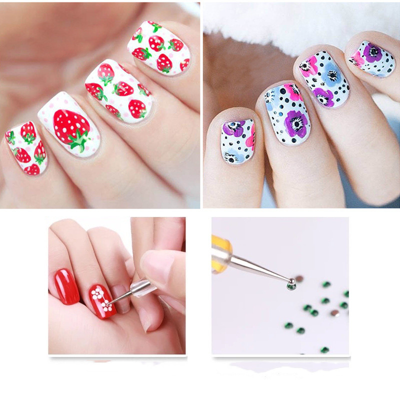 Acrylic Nail Art Dotting Pen UV Gel Painting Drawing Nail Art Dot Point Drill Pen Double Head Decorations Manicure Tools Pluma Punteadora Para Decorac