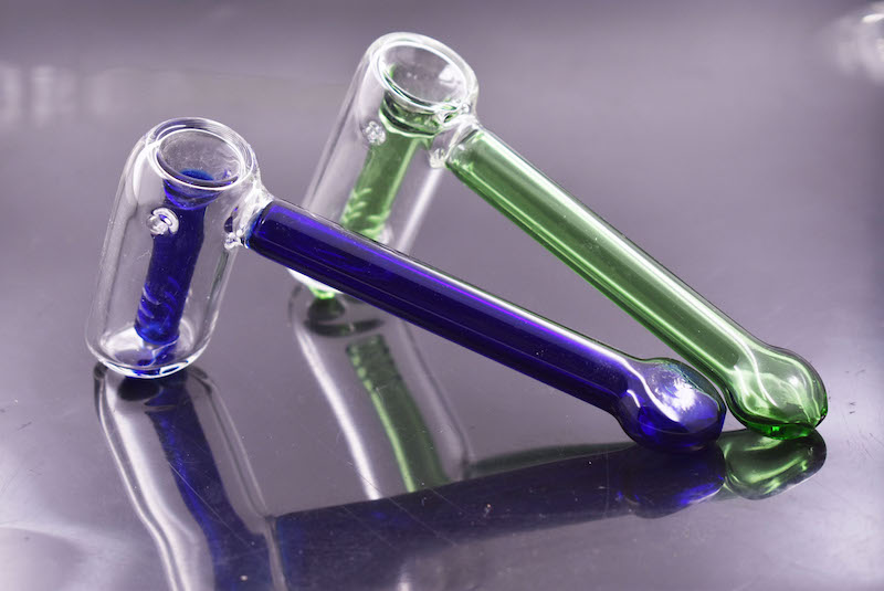 Newest Mini protable colorful glass hammer tobacco bong percolator bubbler blunt water pipe for smoking dry herb