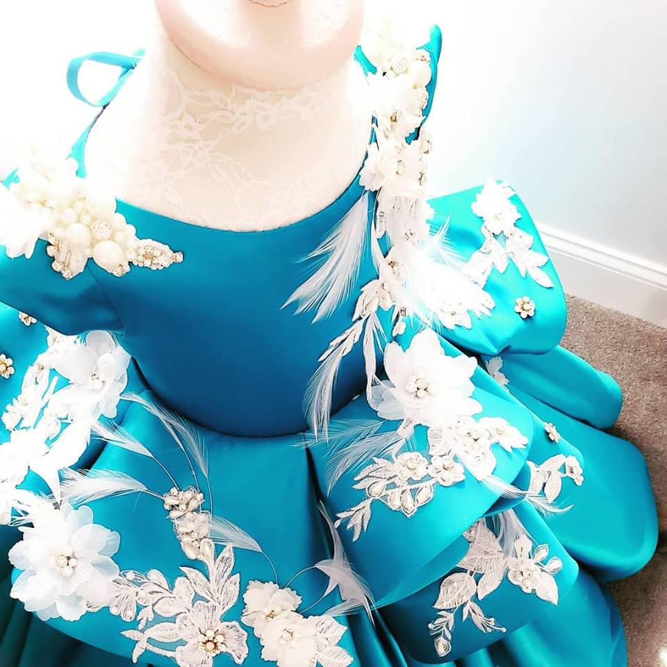 vintage style satin flower girl gowns featuring delicate pearl embellishments girls wedding attire pageantry wear f054