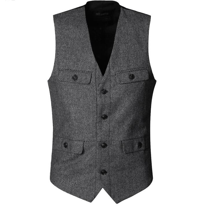 2021 Dark Green Groom Vests Country Wedding Wool Tweed Vest Slim Fit Men's Suit Vest Dress Coat Dress Waistcoat Farm Country B239