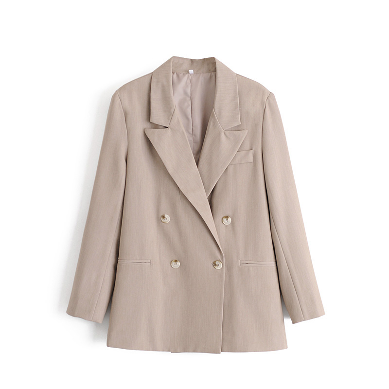 Double-breasted blazer women' autumn new style solid color long-sleeved loose straight double-breasted temperament blazer top
Double-breasted blazer women' autumn new style solid color long-sleeved loose straight double-breasted temperament blazer top