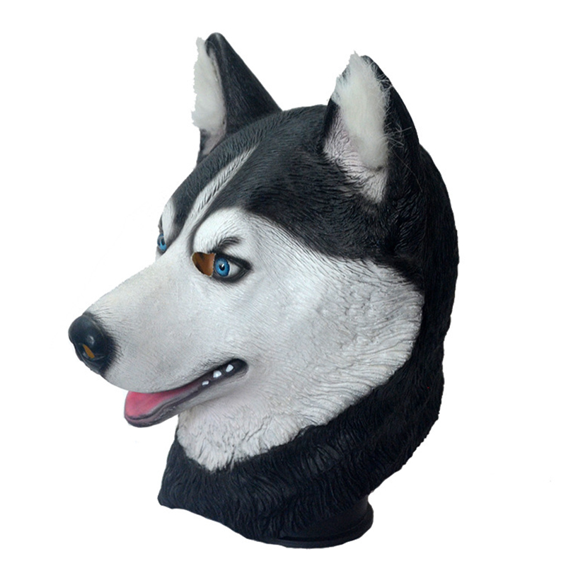 Party Masks Funny Halloween Trick Simulation Animal Husky Dog Head Environmental Protection Material Latex Mask Decoration 17224616