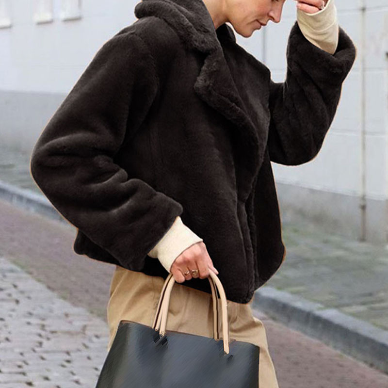 Women Short Coat Autumn Winter New Warm Long Sleeve Solid Color Elegant Noble Coat Ladies Clothes Cropped Length Tops Outerwear, Dark gray
Women Short Coat Autumn Winter New Warm Long Sleeve Solid Color Elegant Noble Coat Ladies Clothes Cropped Length Tops Outerwear, Dark gray