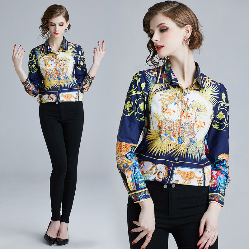 New 2019 Runway Print Elegant Blouses Plus Size Women Vintage Casual Floral Long Sleeve Lapel Neck Ladies Button Shirt Office Designer Tops, Customize
New 2019 Runway Print Elegant Blouses Plus Size Women Vintage Casual Floral Long Sleeve Lapel Neck Ladies Button Shirt Office Designer Tops, Customize