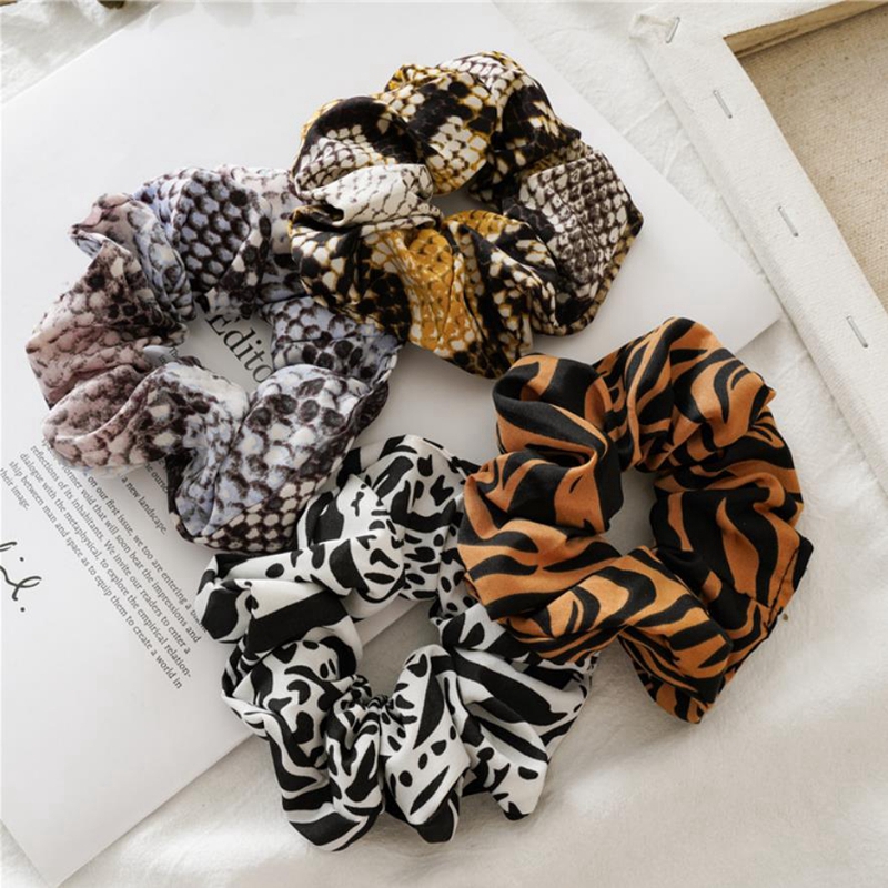 Women Hairbands Elastic Leopard Hairband Scrunchy Hair Ties Ring Rubber Band Girls Ponytail Holder Fashion Hair Accessories 11 Colors DW5136
