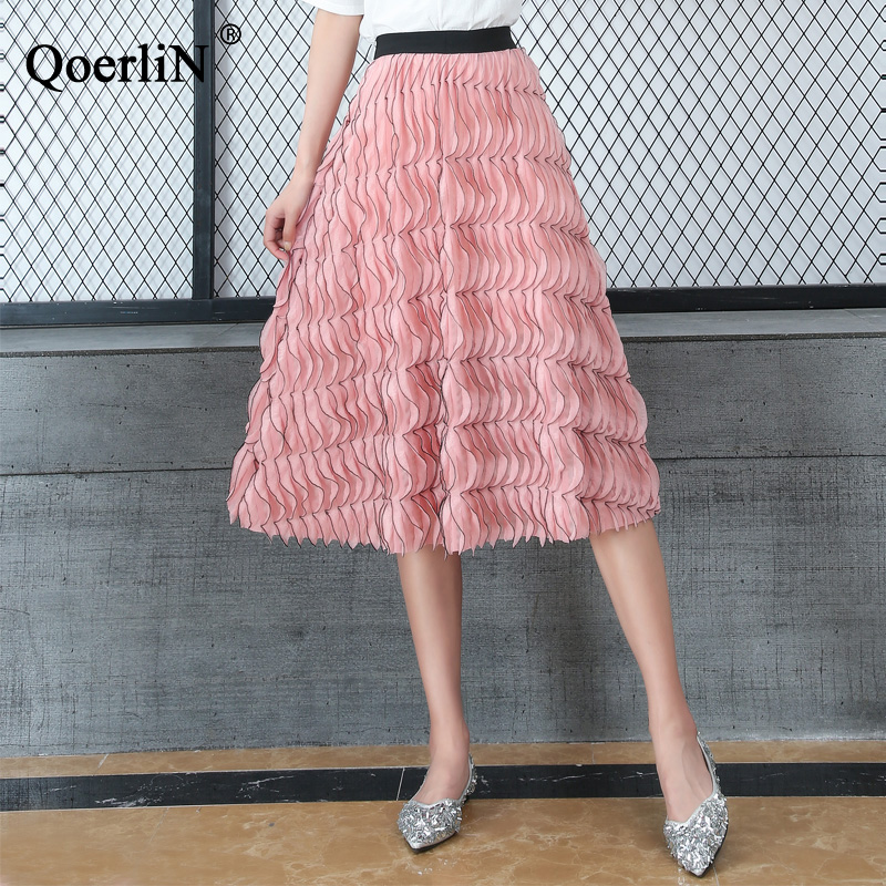 QuerliN 3D Ruffles Skirts Girls High Waist Elastic Waist Skirts Women Summer Fashion Street Wear Korean Style Solid Saia, Black
QuerliN 3D Ruffles Skirts Girls High Waist Elastic Waist Skirts Women Summer Fashion Street Wear Korean Style Solid Saia, Black