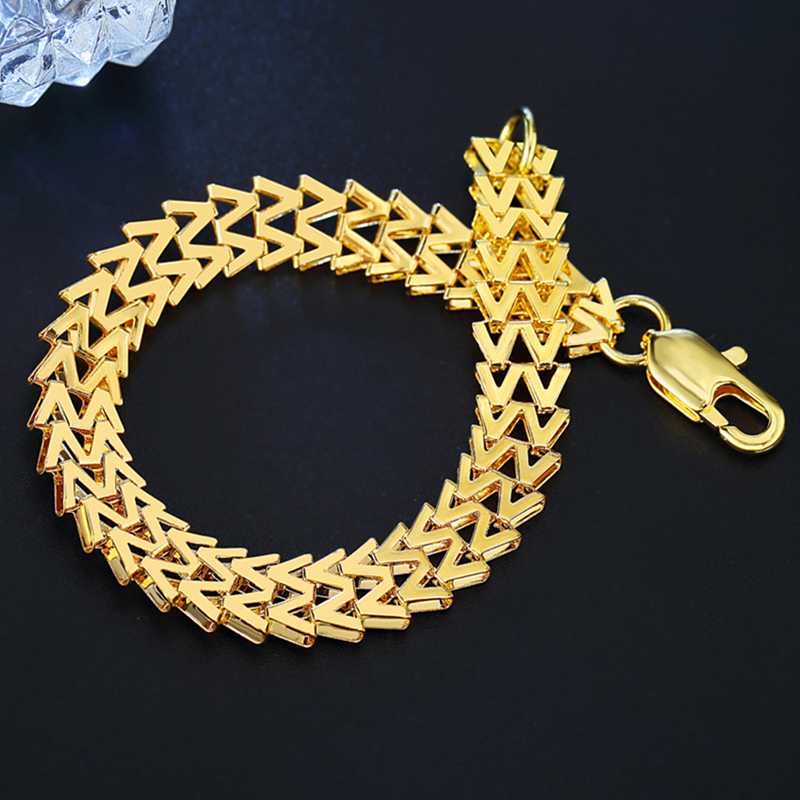 Unique W shape Link Bracelet Yellow Gold Filled Men Women Wrist Chain Bracelet Fashion Jewelry Gift Dropshipping
Unique W shape Link Bracelet Yellow Gold Filled Men Women Wrist Chain Bracelet Fashion Jewelry Gift Dropshipping