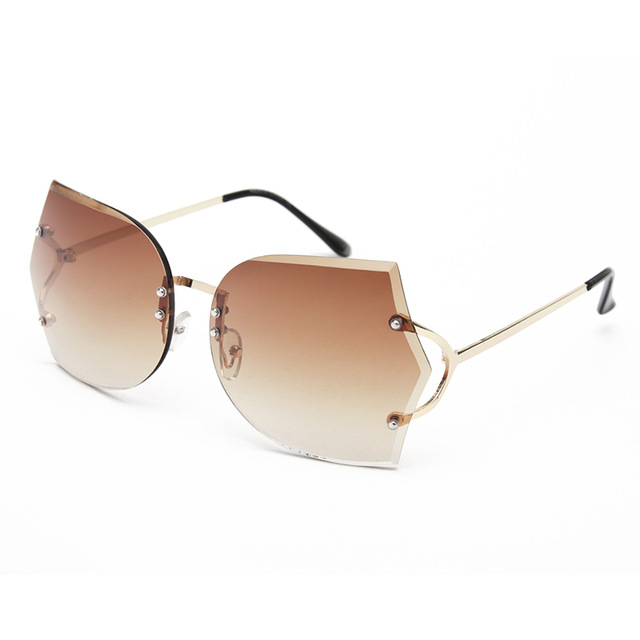 New Arrival Girl Unique Rimless Sunglasses Women Retro Ombre Lens Glasses Eyeglass Frame For Free Shipping