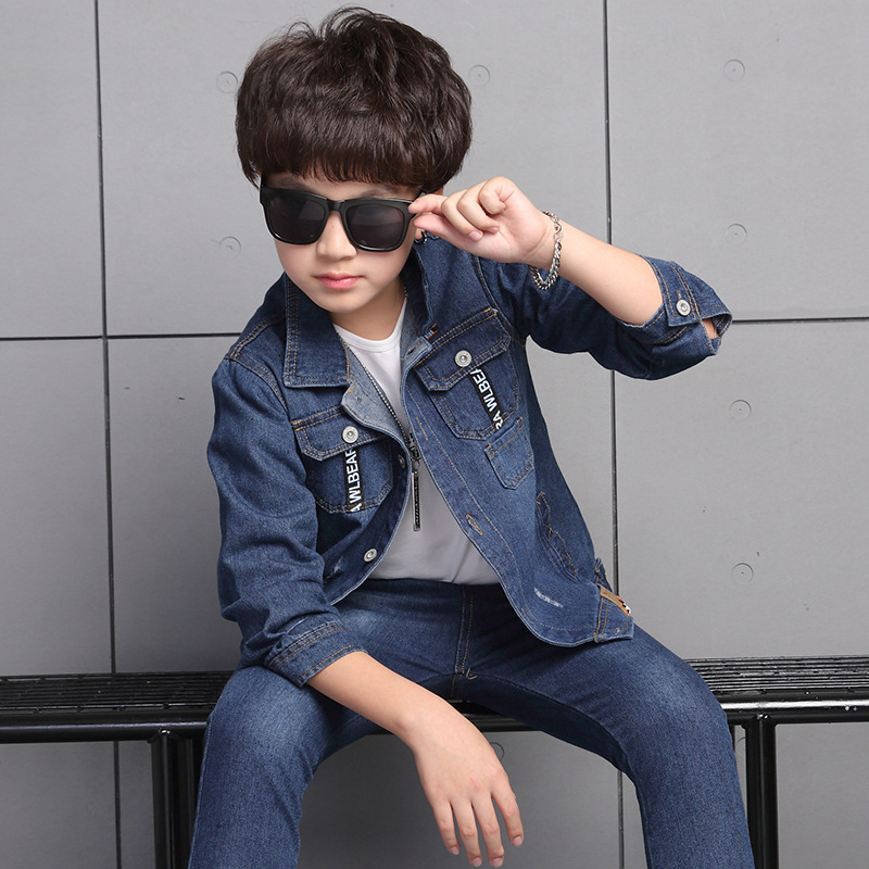 Children's clothing boy spring suit 2019 new Korean children's denim suit two sets of spring and autumn children clothes tide T191226