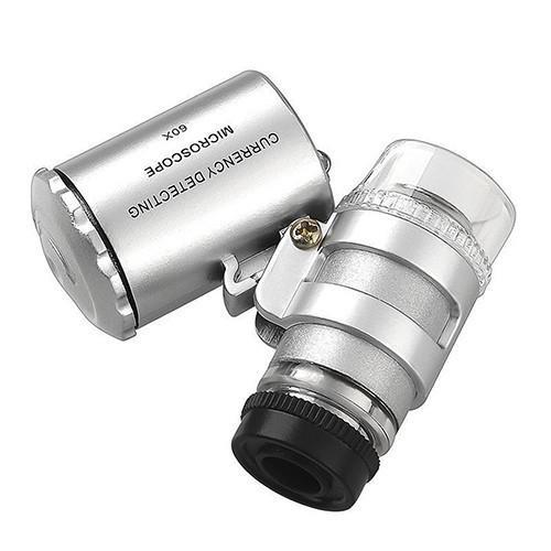 Pocket LED 60X Microscope Jeweler Magnifier 60 X Mini Loupes Magnifiers Microscopes with LED Light + leather pouch + package Latest Fancy
Pocket LED 60X Microscope Jeweler Magnifier 60 X Mini Loupes Magnifiers Microscopes with LED Light + leather pouch + package Latest Fancy