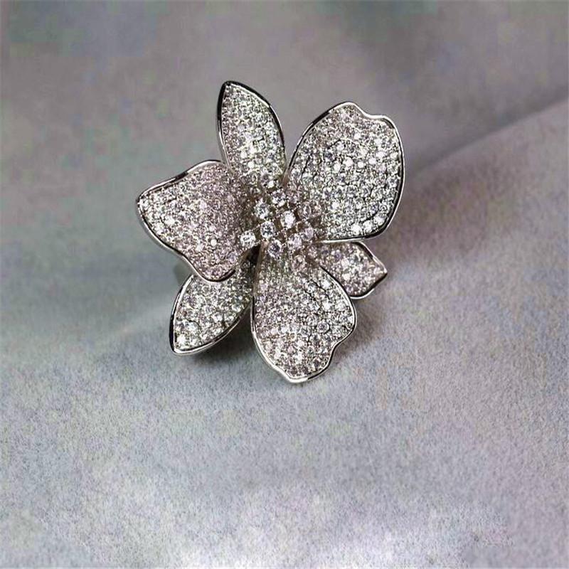 280PCS Pave White Sapphire CZ Diamond Handmade Luxury Jewelry 925 Sterling Silver Women Wedding Engagement Butterfly Ring For Lover Gift