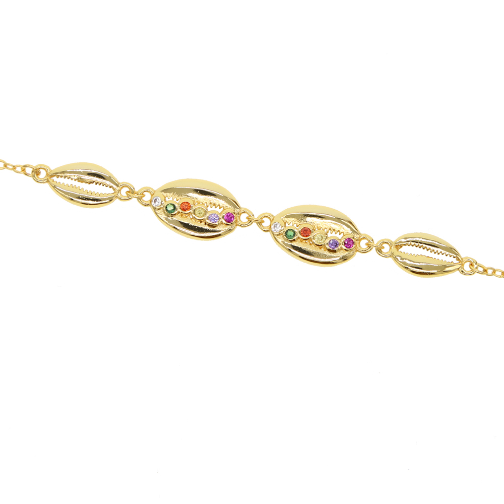 Big sale summer new arrived jewelry extend chain sea shell charm link chain bracelet necklace set
