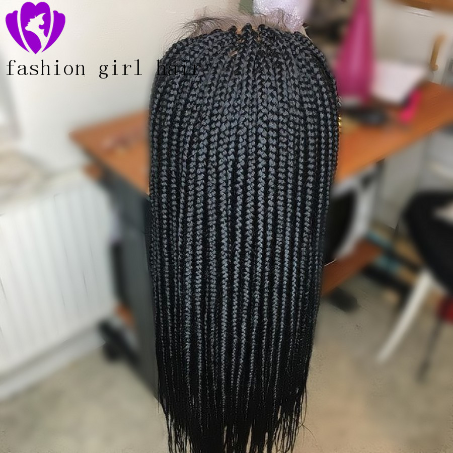 Handmade #27 blonde Braided Wigs with Baby Hair Long lace frontal Braids Wigs Glueless Synthetic Lace Front Wigs for Black Women