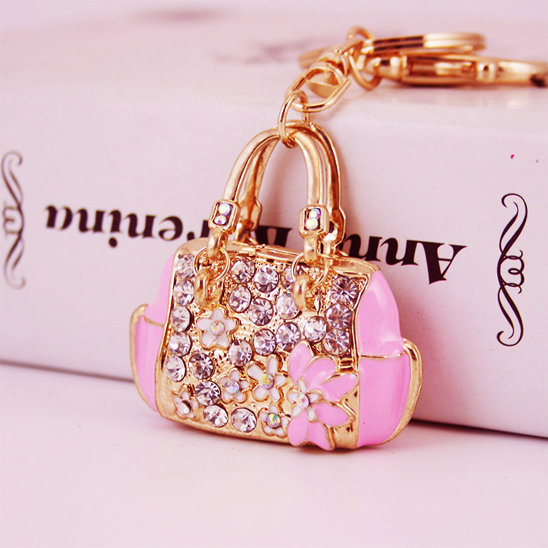 Korean-Style Creative Car Pendant Key Chain Exquisite Small Flower Handbag Modeling Key Chain Bag Ladies Pendant