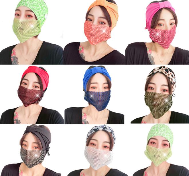 Party Masks Embellished Acrylic Diamond Exotic Woman Veil Rhinestone For Club Fashion