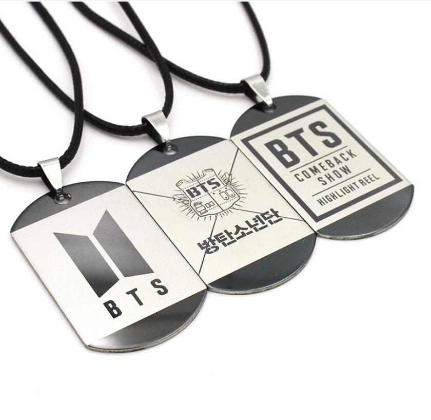 

Kpop BTS Bangtan Boys Stainless Steel Fans Necklace Pendant Name ID Tag JUNGKOOK SUGA JIMIN J-HOPE FANS Jewelry Gifts