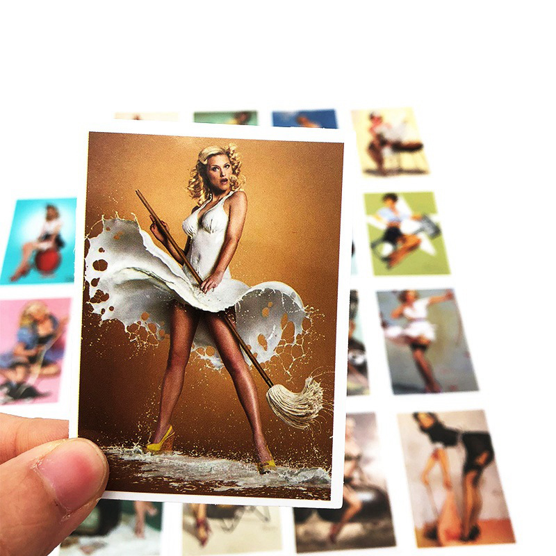 25pcs/Set Sexy Personality World War II Girl Stickers Motorcycle Chidren Toy Waterproof Sticker For Suitcase Laptop Bicycle