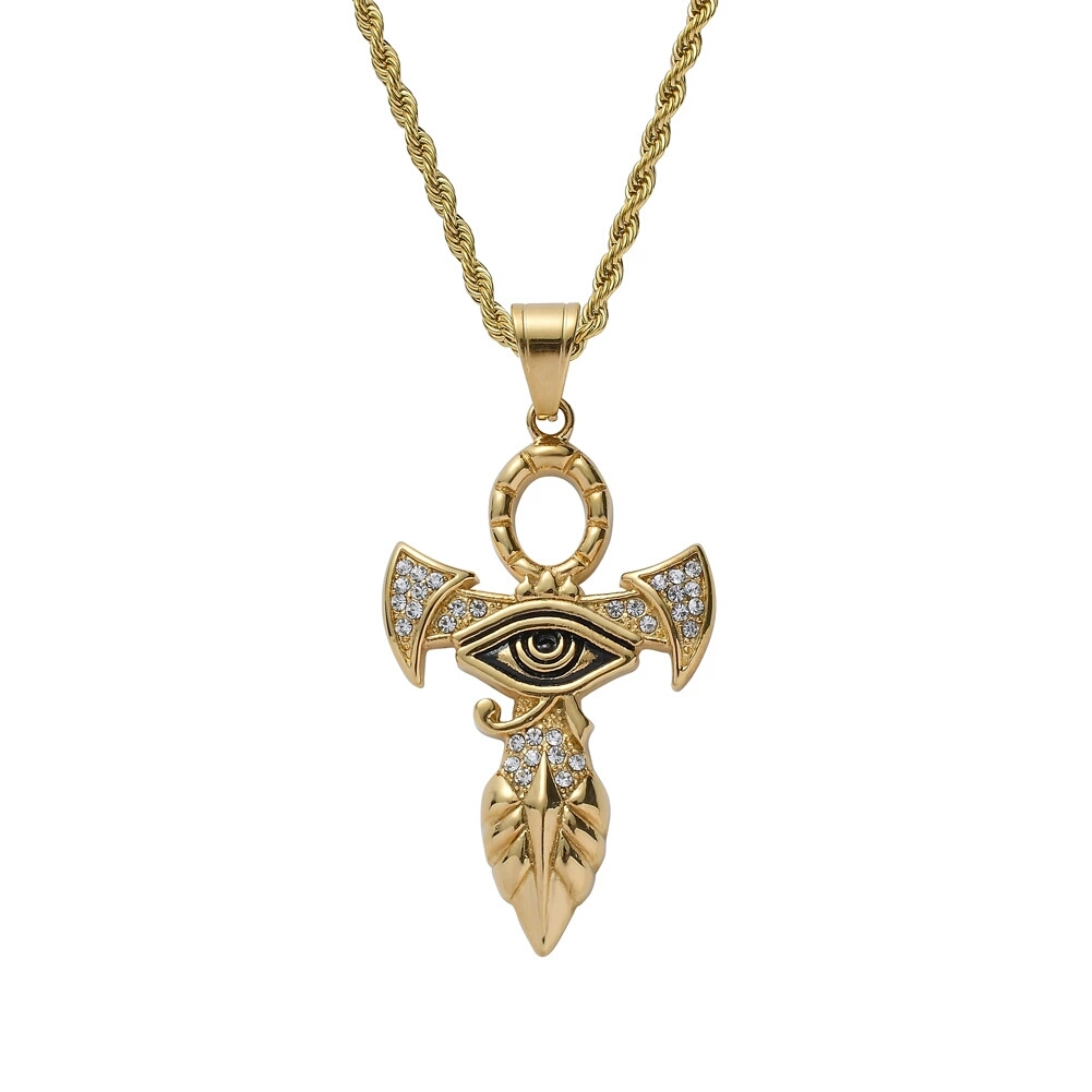 hip hop horus eye pendant necklaces for men women luxury ankh cross pendant stainless steel gold Hrus Egyptian Style necklace jewelry gifts, Silver
hip hop horus eye pendant necklaces for men women luxury ankh cross pendant stainless steel gold Hrus Egyptian Style necklace jewelry gifts, Silver