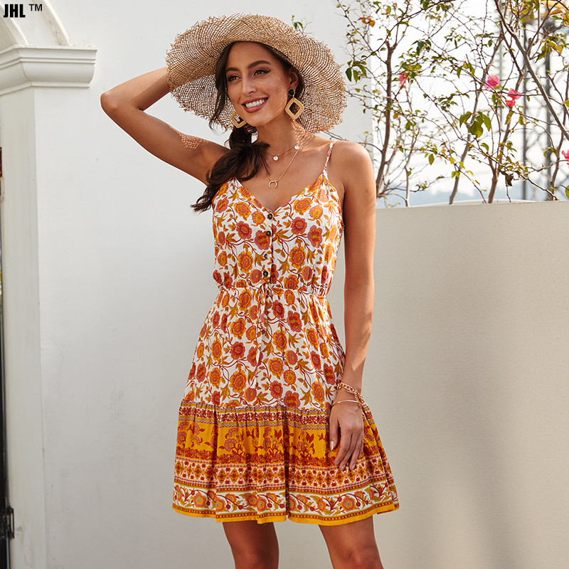 2020new beach dress Halter Printed dress Women Sleeveless V-Neck Summer Solid Backless Long Party Button style, Blue
2020new beach dress Halter Printed dress Women Sleeveless V-Neck Summer Solid Backless Long Party Button style, Blue