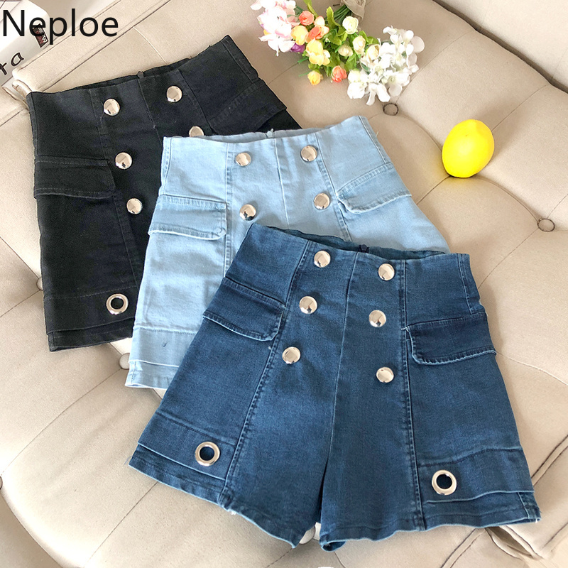 Neploe Double Breasted Shorts Women Shorts Spring 2020 Solid High Waist Zipper Ladies Bottoms Retro Slim Fit Female Bottoms49660, Light blue
Neploe Double Breasted Shorts Women Shorts Spring 2020 Solid High Waist Zipper Ladies Bottoms Retro Slim Fit Female Bottoms49660, Light blue