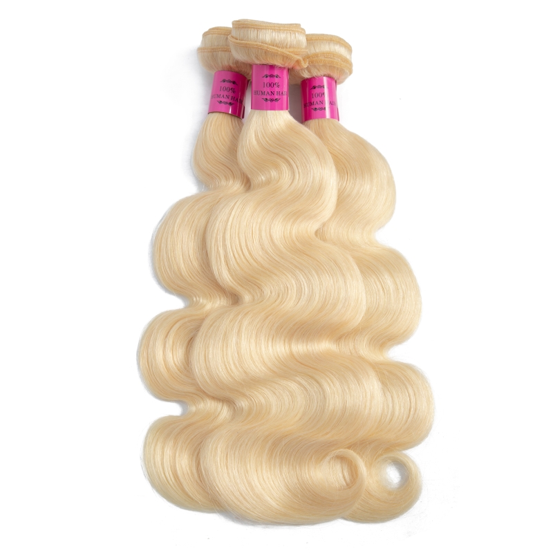 Malaysian Human Hair 613# Blonde Color Straight 3 Bundles With HD Closures 4 PCS/lot Double Wefts With Closures Free Part 10-32inch