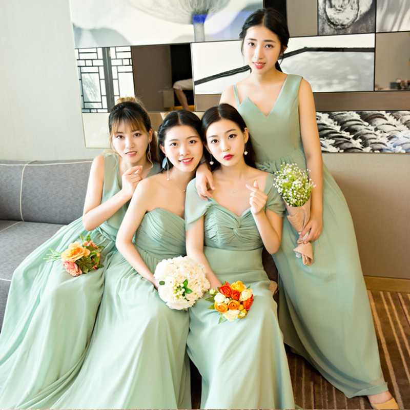 Student graduation dress bridesmaid dress sister skirt long green word shoulder wedding girlfriend group evening female
Student graduation dress bridesmaid dress sister skirt long green word shoulder wedding girlfriend group evening female