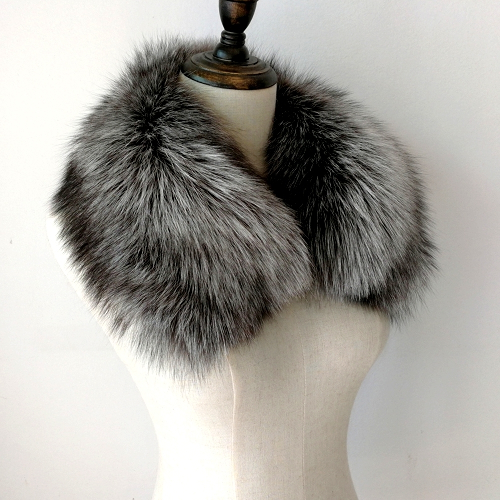 Sale Promotion Ring Women Genuine Leather 2018 New Winter Fashion Womens Real Fox Fur Collar Neck Wrap Accessories Scarf D19011003